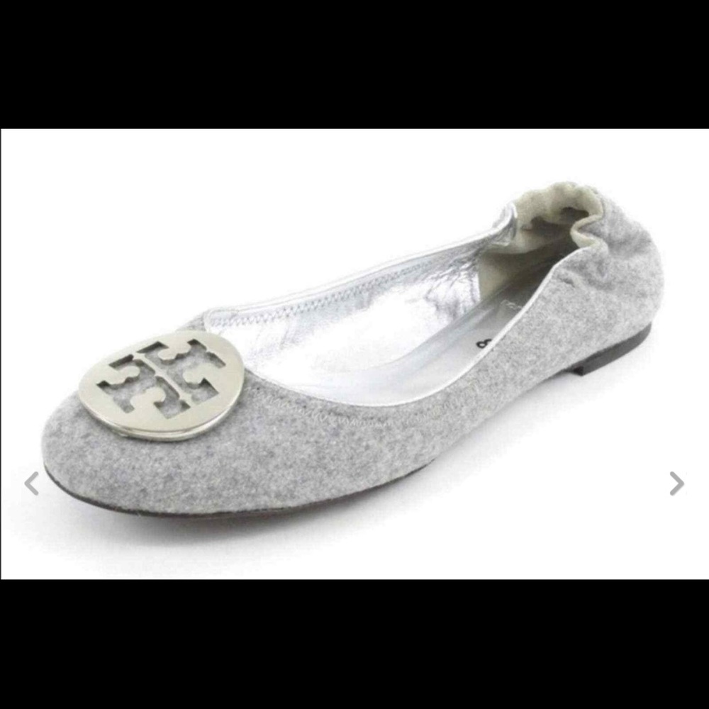 Tory Burch Limited Edition Gray Wool Reva Ballet Flats Size 9